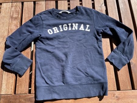 H&M Sweatshirt Gr. 122, marine, ORIGINAL