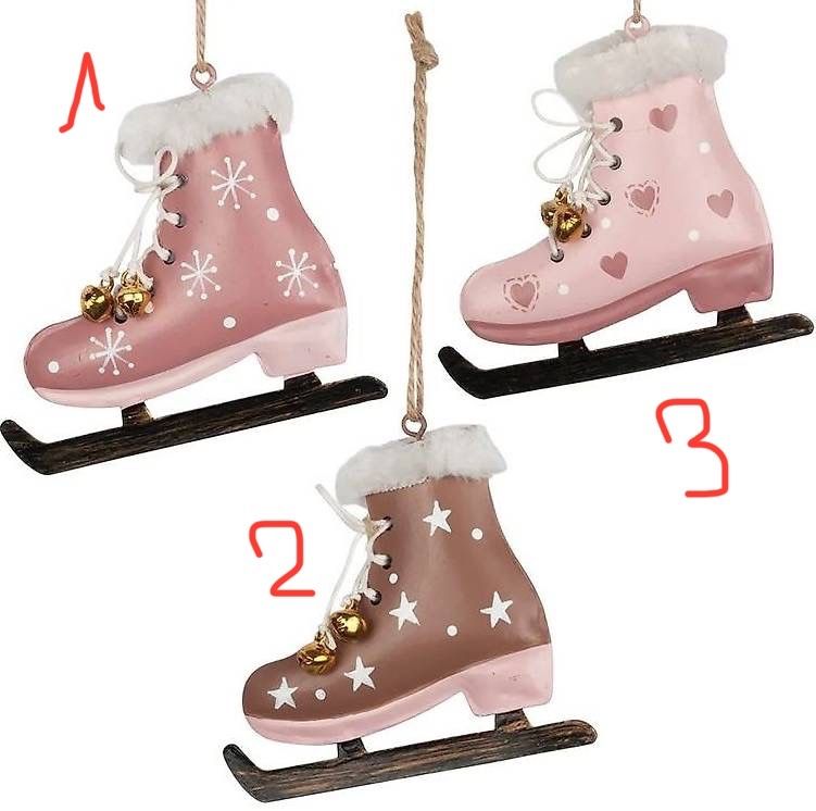 Tutte le decorazioni: Baumschmuck Schlittschuhe mit 2 Glöckchen Metall – Nuovo e nell'imballaggio originale da Basel venduto da Seifehuesli