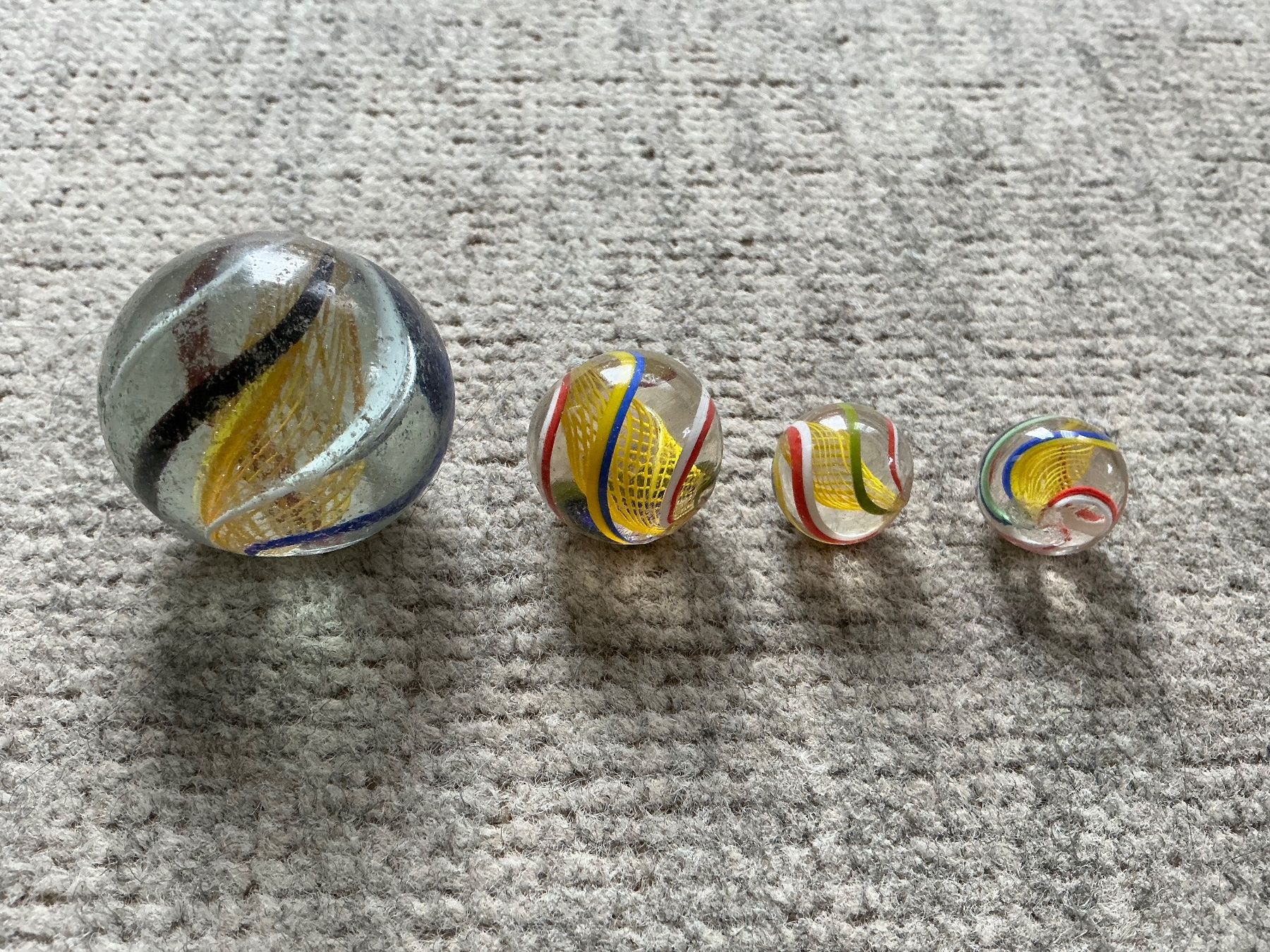 Murmeln: 4 antike seltene Glas Murmel Lauscha vor 1945 – Gebraucht aus Jona von Jancy60