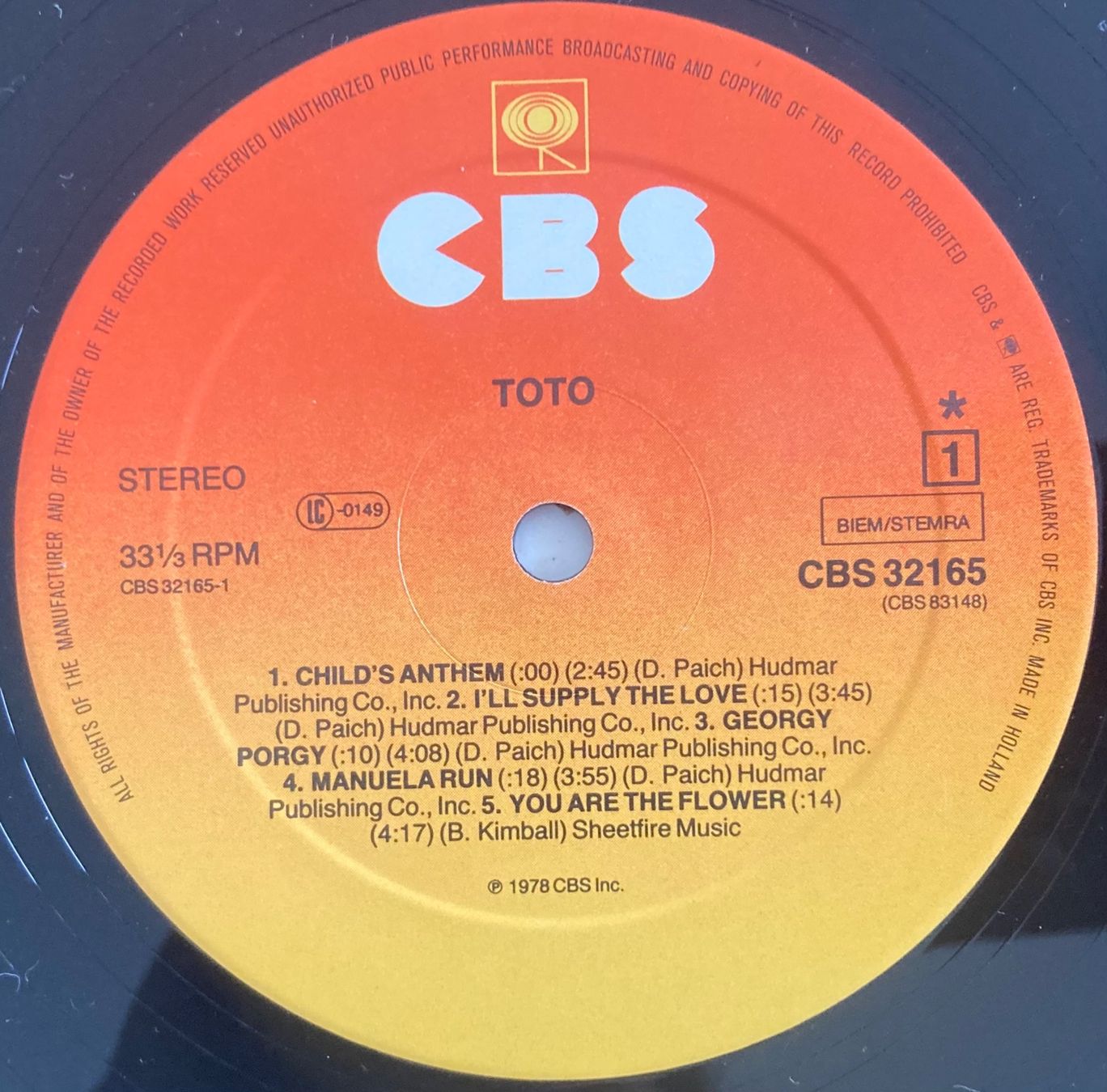 Vinyles: TOTO - TOTO – D'occasion à Poliez-Pittet par Newtown-Records 3