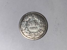 Pièce de 1/2 Franc Suisse 1898 Argent - Collection
