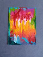 Abstraktes Bild farbig Acryl auf Mixed Media Paper