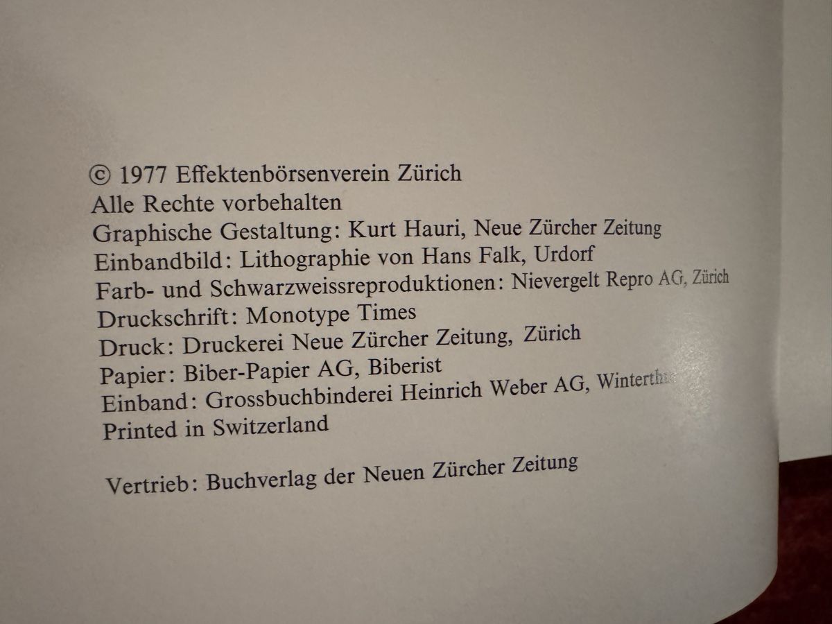 Libri: Die Geschichte der Zürcher Börse – Nuovo (secondo la descrizione) da Schwerzenbach venduto da pangana 3