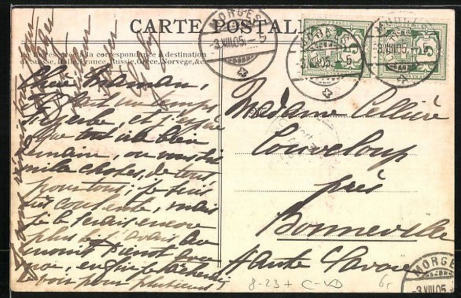 Cartoline postali: Fête des Vignerons Vevey 1905 – Usato da Frauenfeld venduto da POML 1