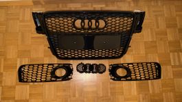 Kühlergrill Audi Wabendesign schwarz neuwertig Set