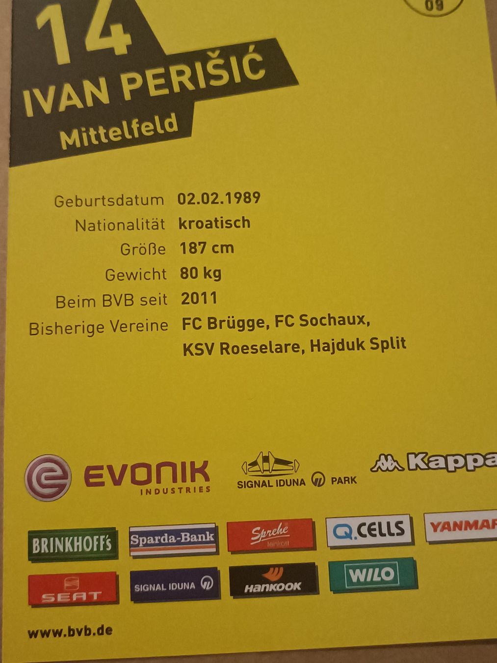 Autografi: Ivan Perisic - BVB 11/22- Borussia Dortmund – Usato da Menziken venduto da Artographs 1