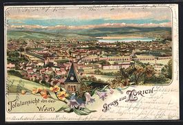 Litho Zürich, Totalansicht von der Waid