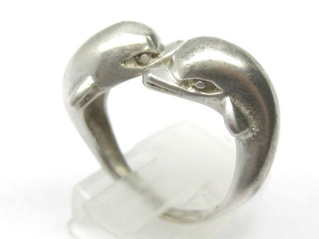 Anelli: Vintage Ring Silber 925  2 x Delfin Gr. 61 – Usato da Ermatingen venduto da Decovin