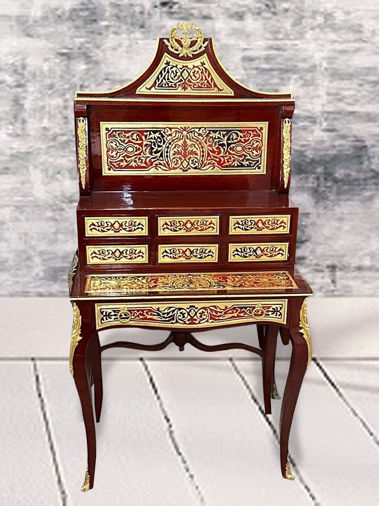 Schreibtische: Secrétaire style André Charles Boulle, – Gebraucht aus geneve von louisart 5