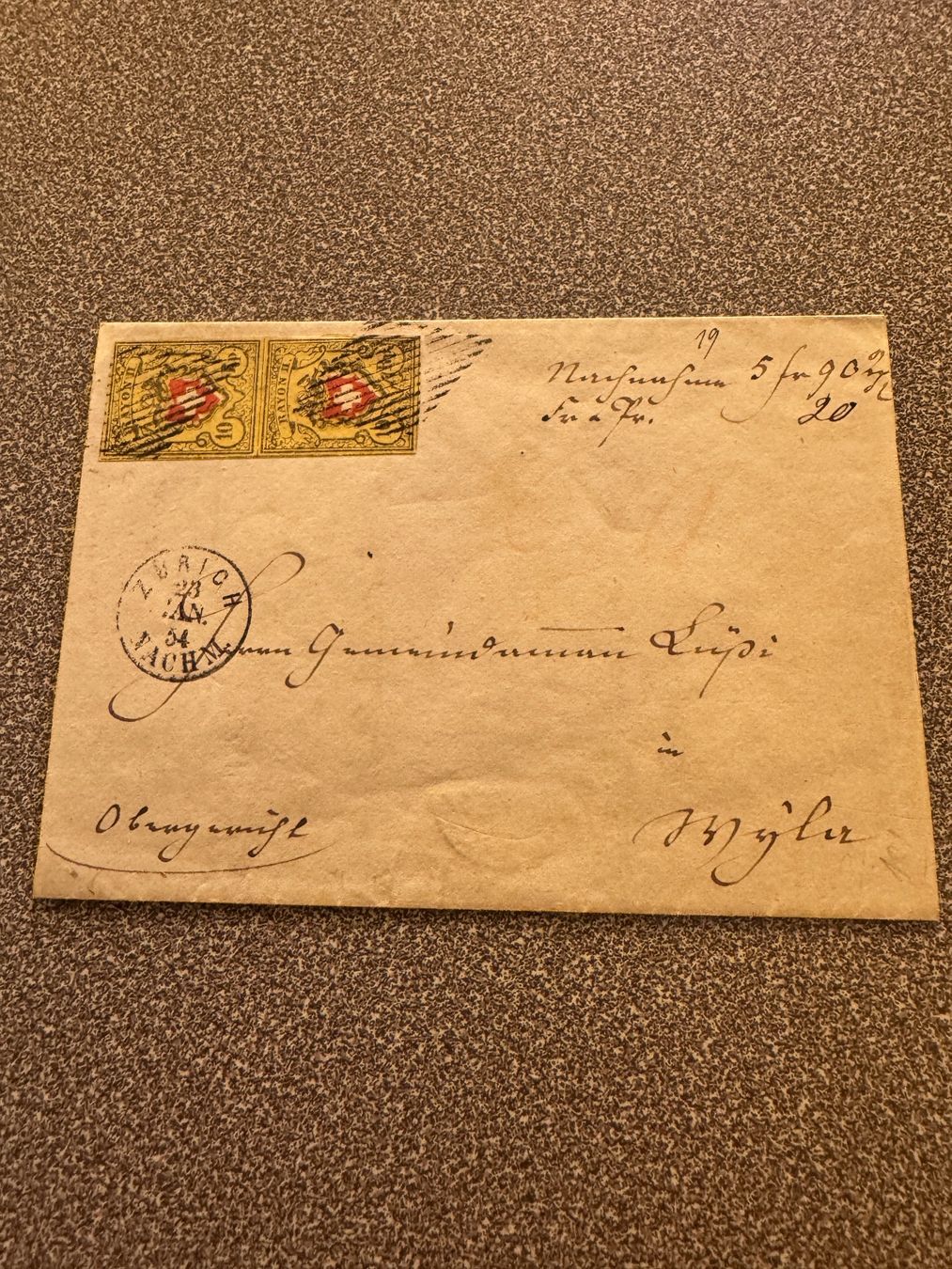 Alle Briefmarken: Toller Brief – Gebraucht aus Uster von Briefmarken 1
