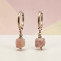 SET Edelstahl Creolen 16 mm mit Anden Opale Charms