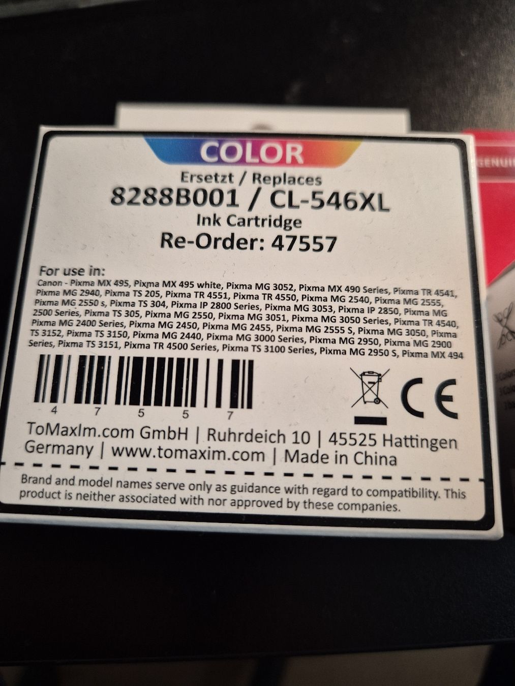 Canon Cartucce per stampanti & toner: Canon Pixma Color 546 – Nuovo e nell'imballaggio originale da Ebmatingen venduto da Gelegenheit77 1