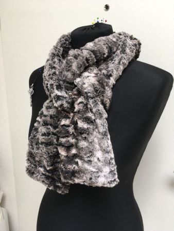 Schal Foulard Kunstpelz grau melliert