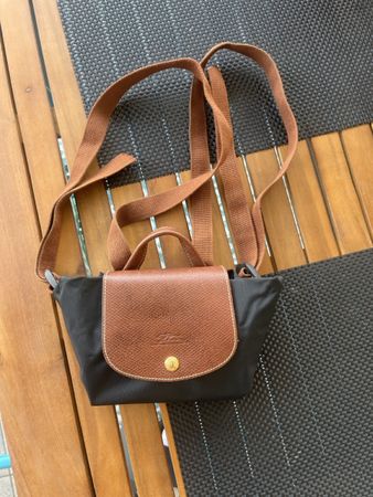 Sac a dos Longchamp Pliage noir cuir noir 