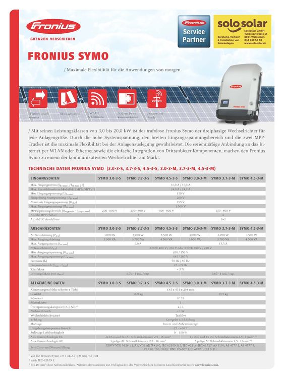 Wechselrichter Fronius Symo 15.0-3-M - Photovoltaik