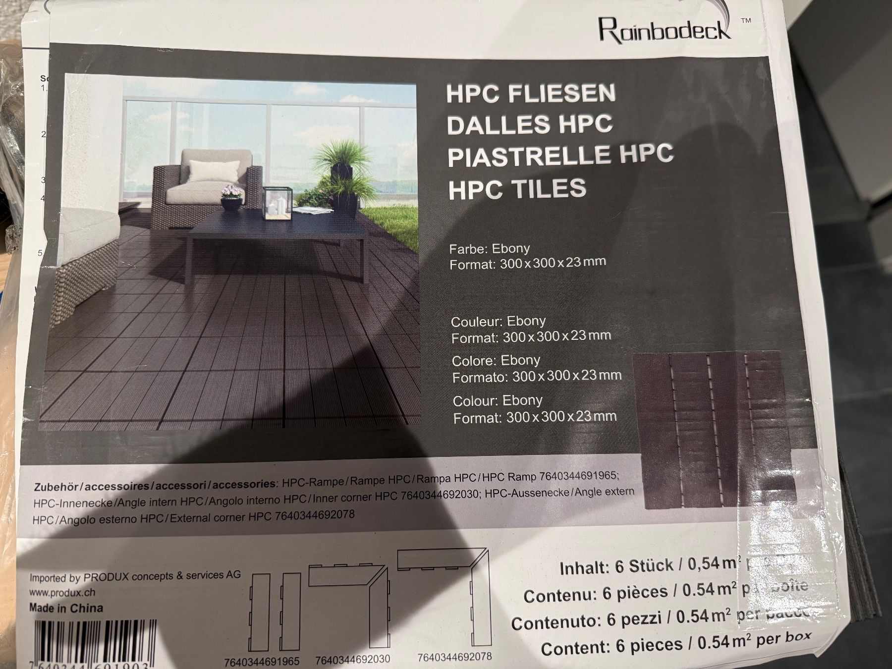 Rivestimenti per pavimenti: Terrassenplatten Ebony (Klickfliesen) – Nuovo e nell'imballaggio originale da Bertschikon Gossau venduto da Joel_Tr