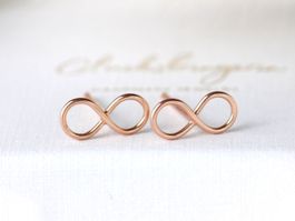 Infinity Ohrringe 925 Silber rosévergoldet