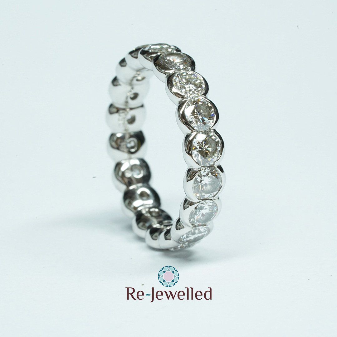 Ringe: Alliance Fingerring 950 Platin mit Diamanten – Gebraucht aus Bülach von Re-Jewelled 6
