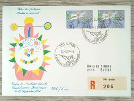 TR03 Enveloppe + Timbre Suisse 1987 / 500 ex