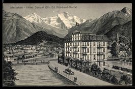 AK Interlaken, Hotel Central, 1914