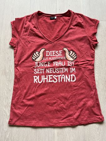 Lustiges T-Shirt "Ruhestand" Rente Grösse M Rot 👍🏼
