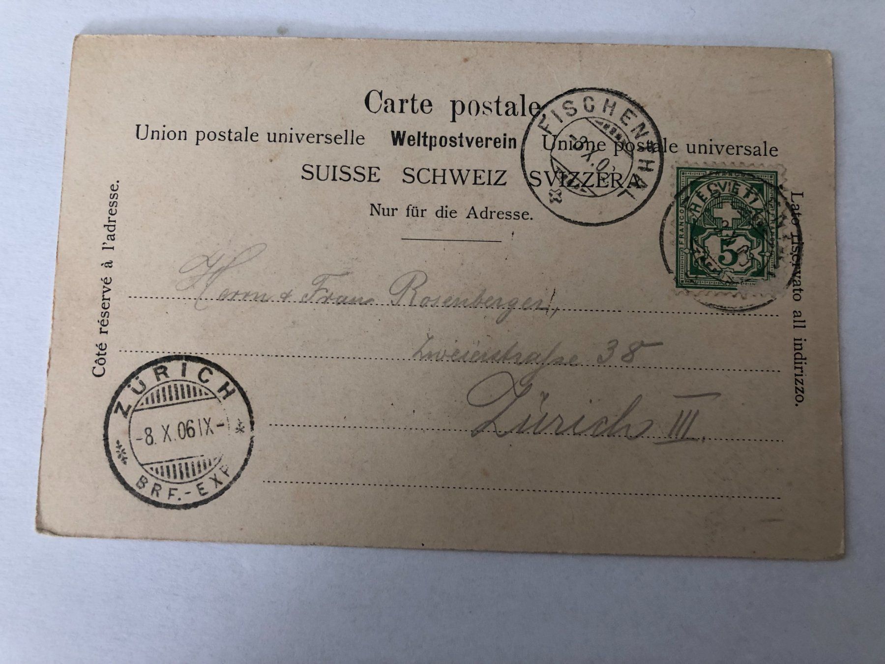 Cartoline postali: Ansichtskarte Schule Boden Gruss aus Steg 1906 – Usato da Pfäffikon ZH venduto da Waltoversand 1