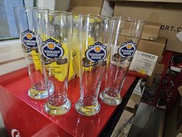 4 Schneider Weisse Biergläser 0,5 Liter guter Zustand