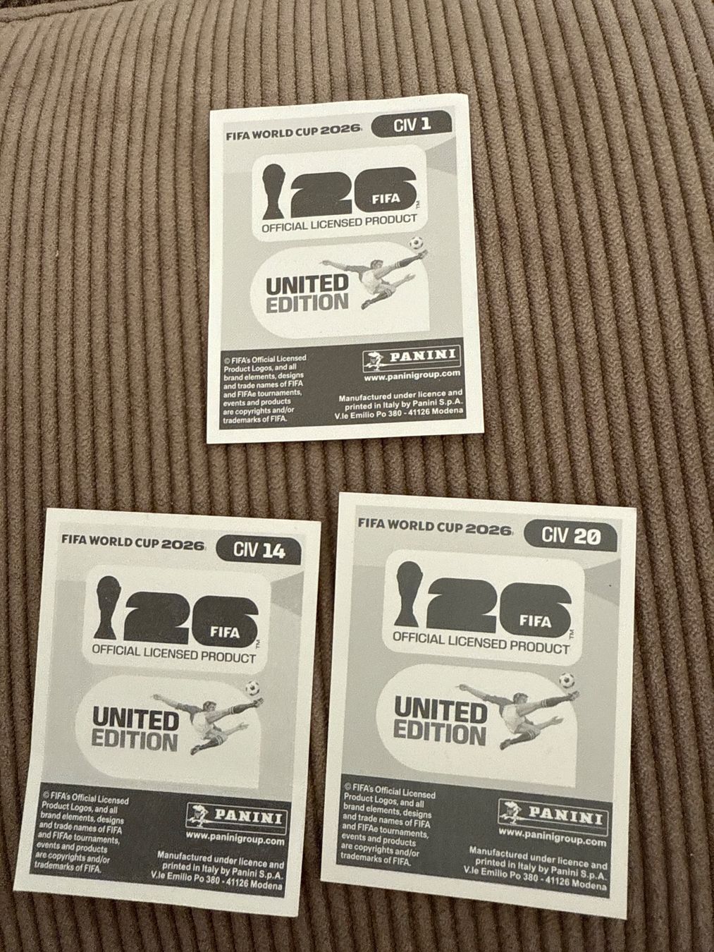 Panini Sammelbilder & Trading cards: CIV 1,14,20 – Neu und originalverpackt aus Savigny von Kinderboutique