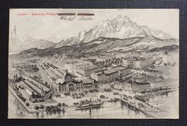 AK Bahnhof LUZERN 1911