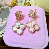 Boucles d’oreilles Trèfle Rose