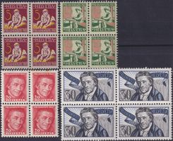 1927, J41-J44 postfrische Viererblöcke (**) Kat: 30.-