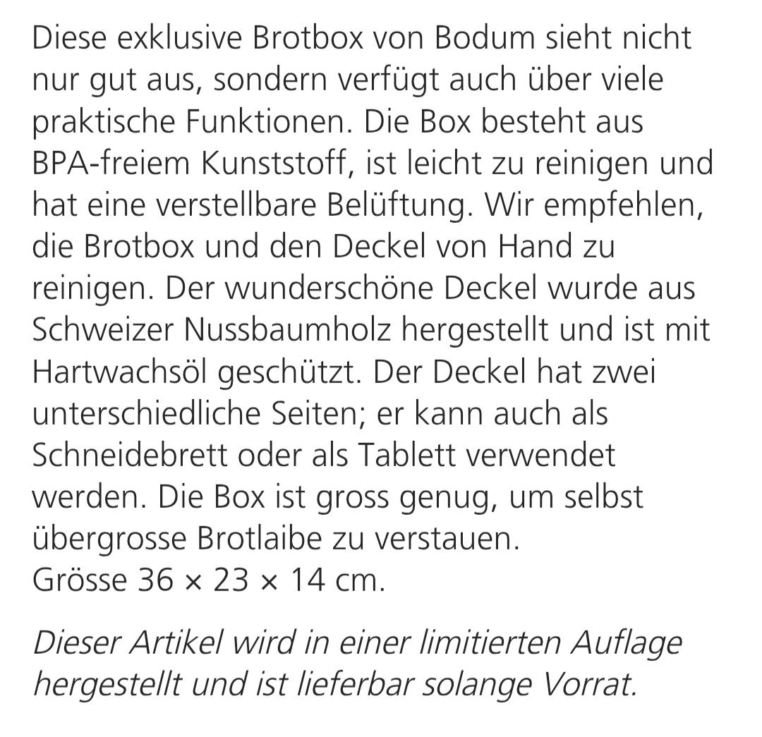Bodum Contenitori & Simili: Brot Box – Nuovo (secondo la descrizione) da Egerkingen venduto da grimmialp 2