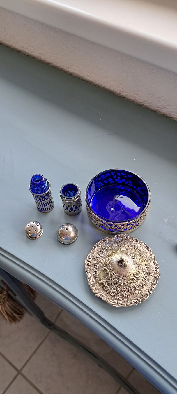 Bicchieri: Versilbertes Konfekt-Set, Antik Zuckerzange, – Usato da Langrickenbach venduto da Eve088 1