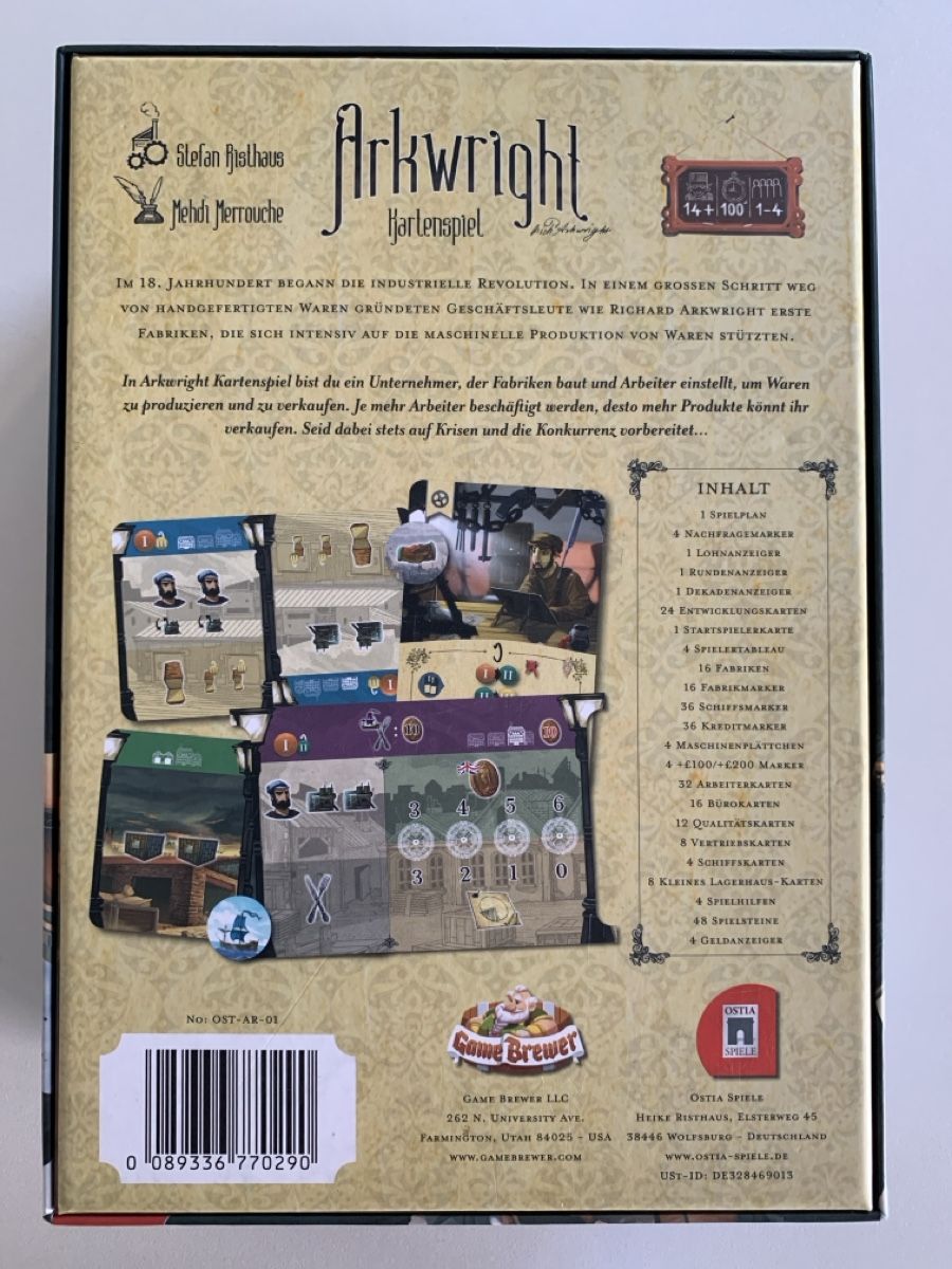 Spiele: Arkwright Kartenspiel ungespielt  – Neu (gemäss Beschreibung) aus Hombrechtikon von jan_m6xf 2