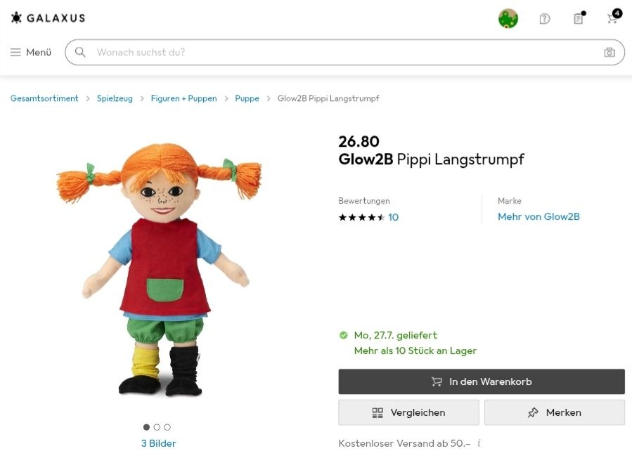 Bambole: Pippi Langstrumpf Plüsch-Puppe – Usato da Zürich venduto da Kris8050 8
