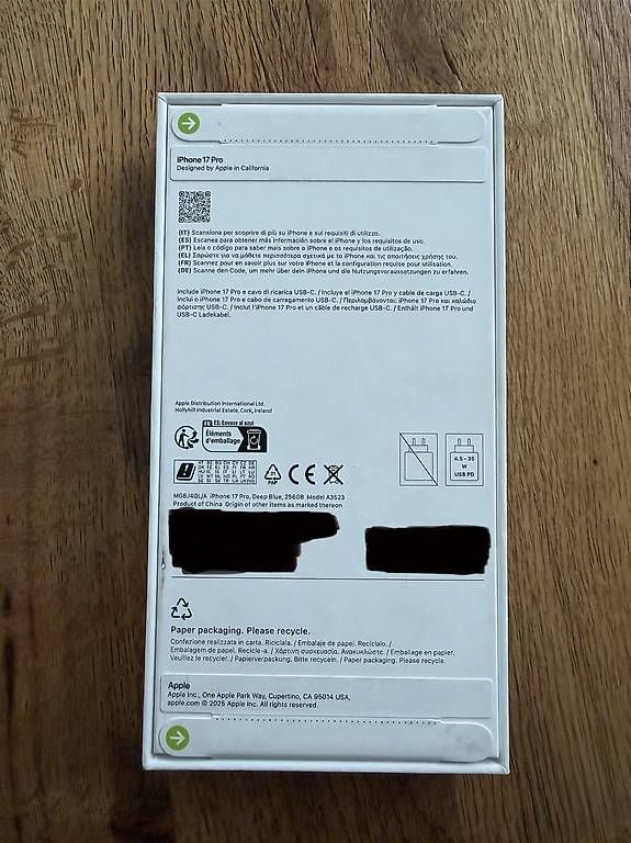 Telefoni cellulari / Smartphones: Apple Iphone 17 Pro 256GB Deep Blue / NEU / Versiegelt – Usato da Uttwil venduto da gol_85mj 1
