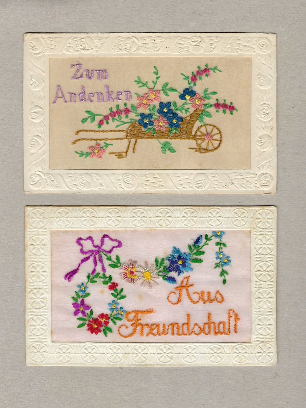 Ansichtskarten: ALTE STICKEREI ANSICHTSKARTEN JUGENDSTIL – Gebraucht aus Balgach von Zwischenraum