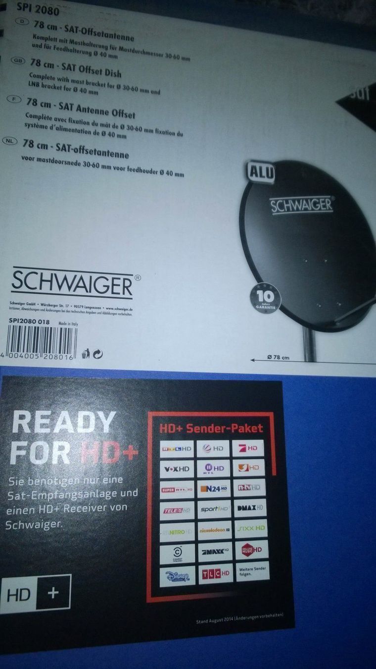 Schalen: SAT ANTENNE OFSET/ 80cm Durchmesser – Neu und originalverpackt aus OBERSTETTEN von simba0810