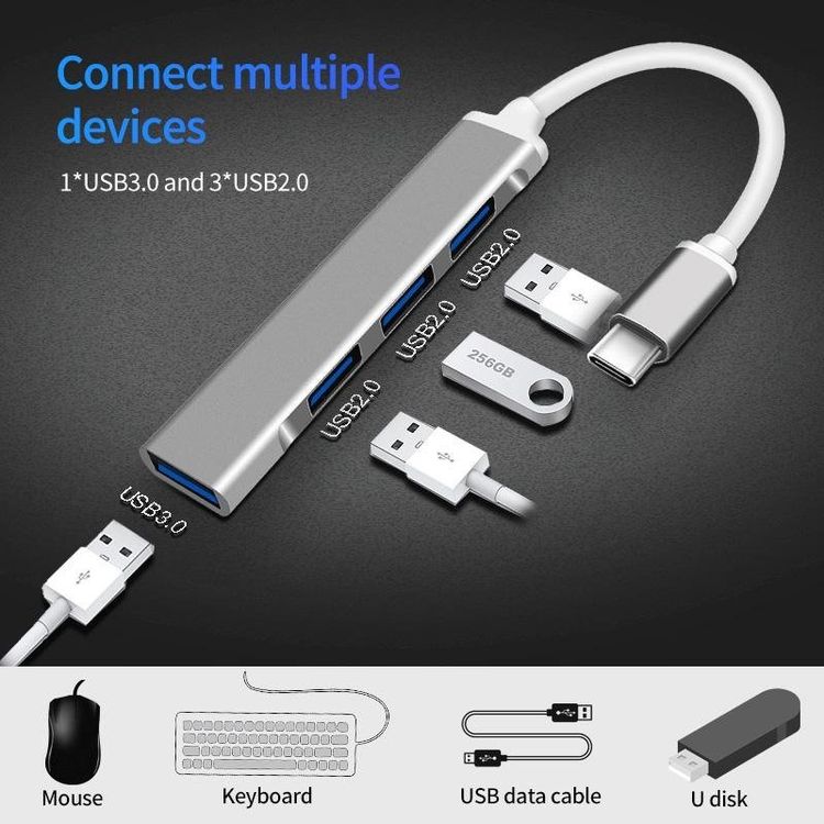 USB-C auf USB-3.0 / 4 Port Hub (Neu (gemäss Beschreibung)) in USB-C auf USB-3.0 / 4 Port Hub (Neu (gemäss Beschreibung)) in