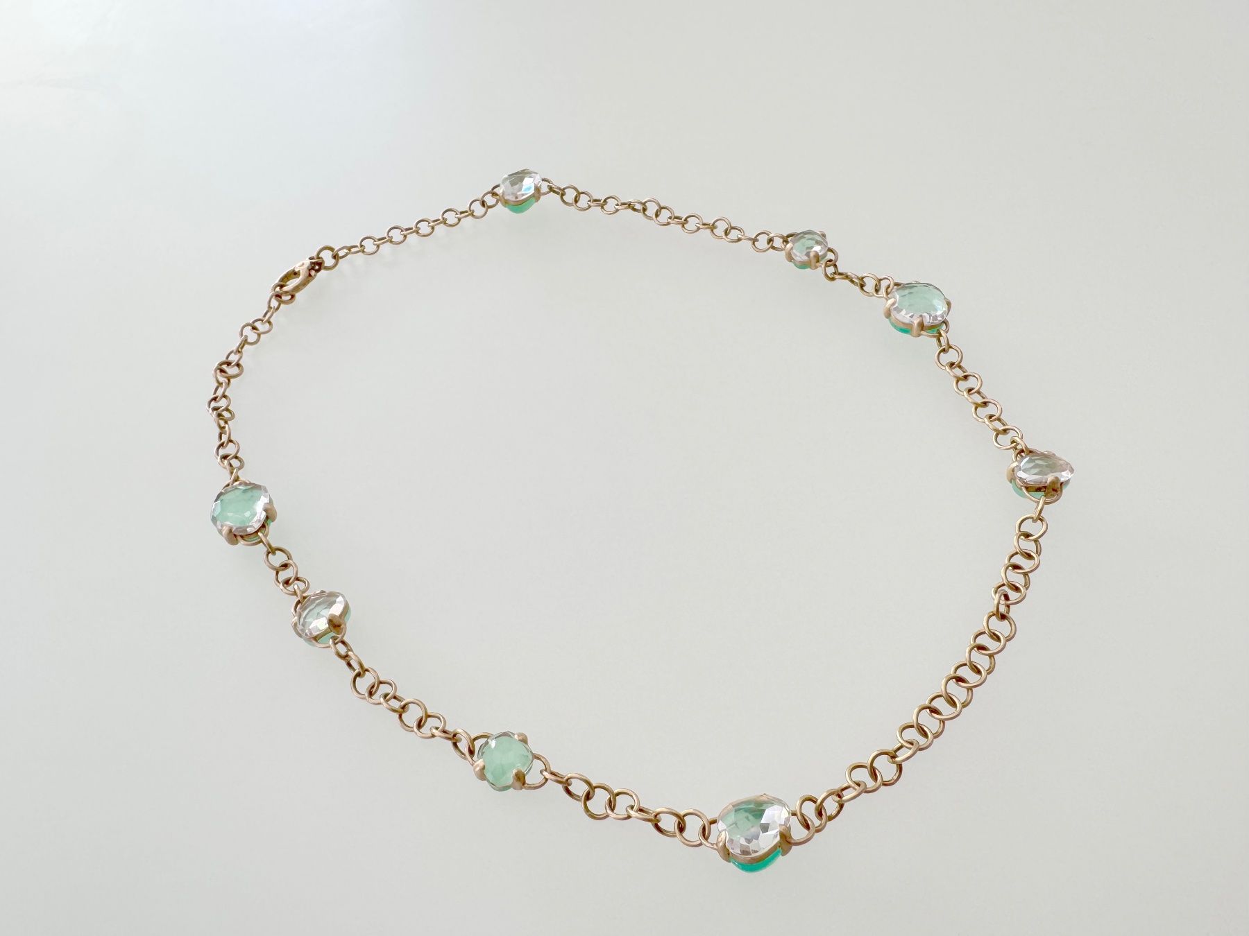 Pomellato Catenine: Collier Pomellato Capri en Or Rose Mat / Chrysoprases – Nuovo (secondo la descrizione) da Geneve venduto da iBest 3