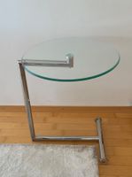 Beistelltisch Glas, Metall, Rollen