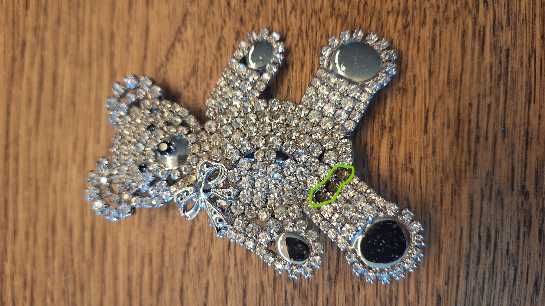 Spille & Fermagli: Wunderschöne vintage Teddy Bär Brosche mit Strass-Steinen – Usato da Ebmatingen venduto da Tschiipii 7