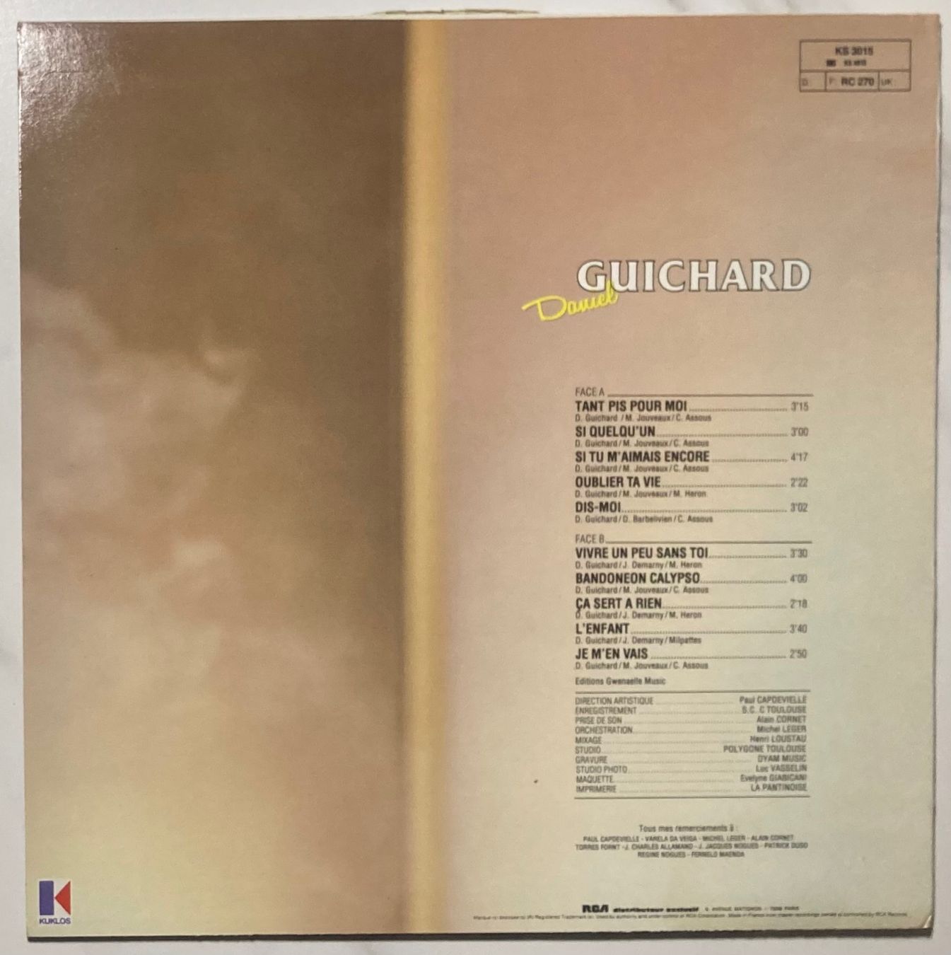 Schallplatten: DANIEL GUICHARD - DANIEL GUICHARD – Gebraucht aus Poliez-Pittet von Newtown-Records 1