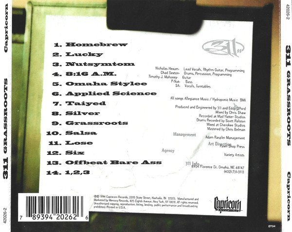 CD: 311 ‎– Grassroots – Usato da St.Gallen venduto da jalamusic 1
