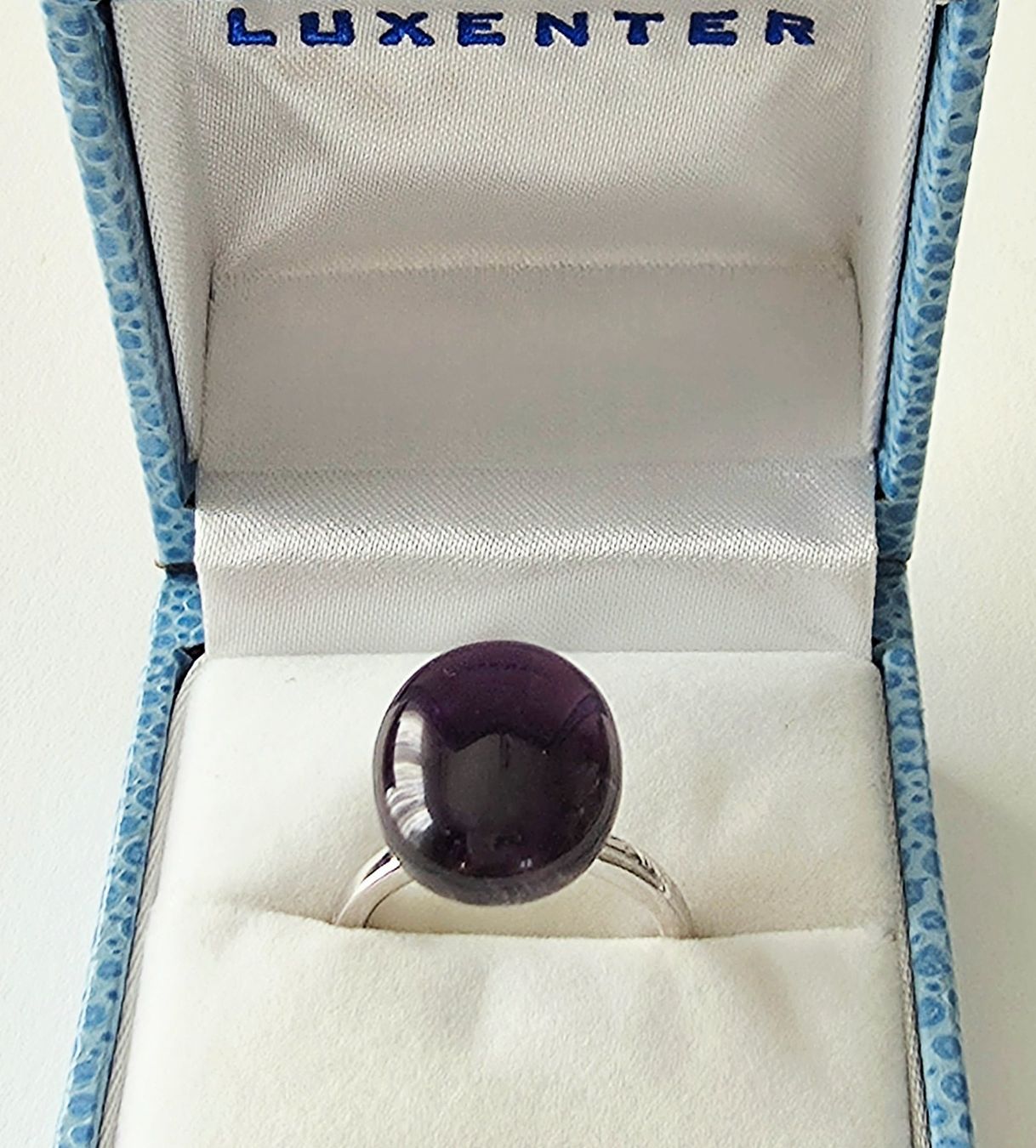 Ringe: Moderner Cabochon Natur-Amethyst Silberring 925 - Neu – Neu und originalverpackt aus Uetikon am See von Coralreef 1