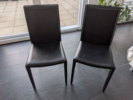 lot de 2 chaises de cuisine (salle à manger) noires