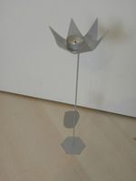 Silberner Kerzenständer, Teelichthalter, Deko, Metall