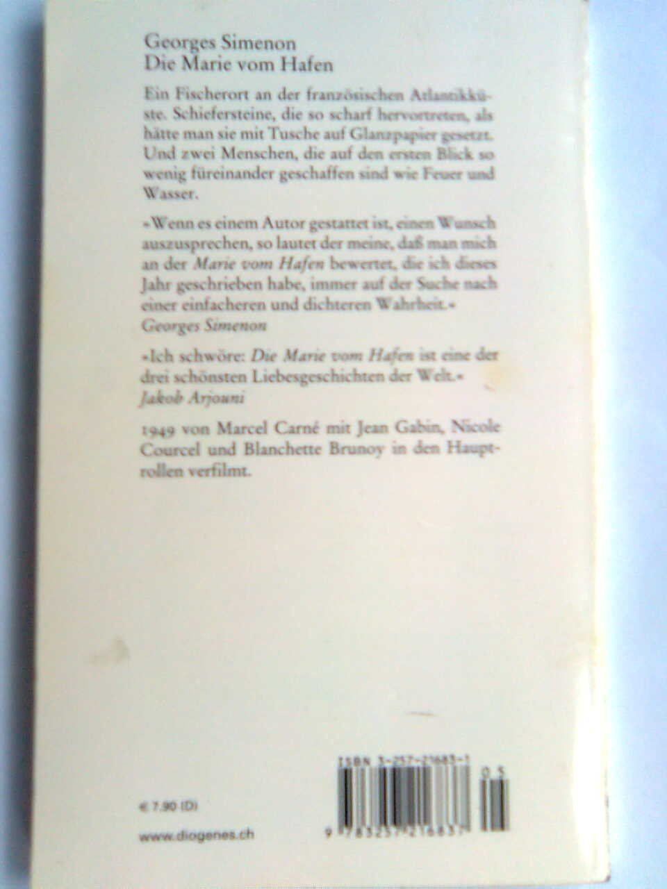 Bücher: Georges Simenon Die Marie vom Hafen – Gebraucht aus Basel von Alacant 1