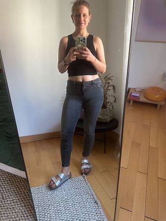 Bequeme dunkelgraue Jeans in Grösse M