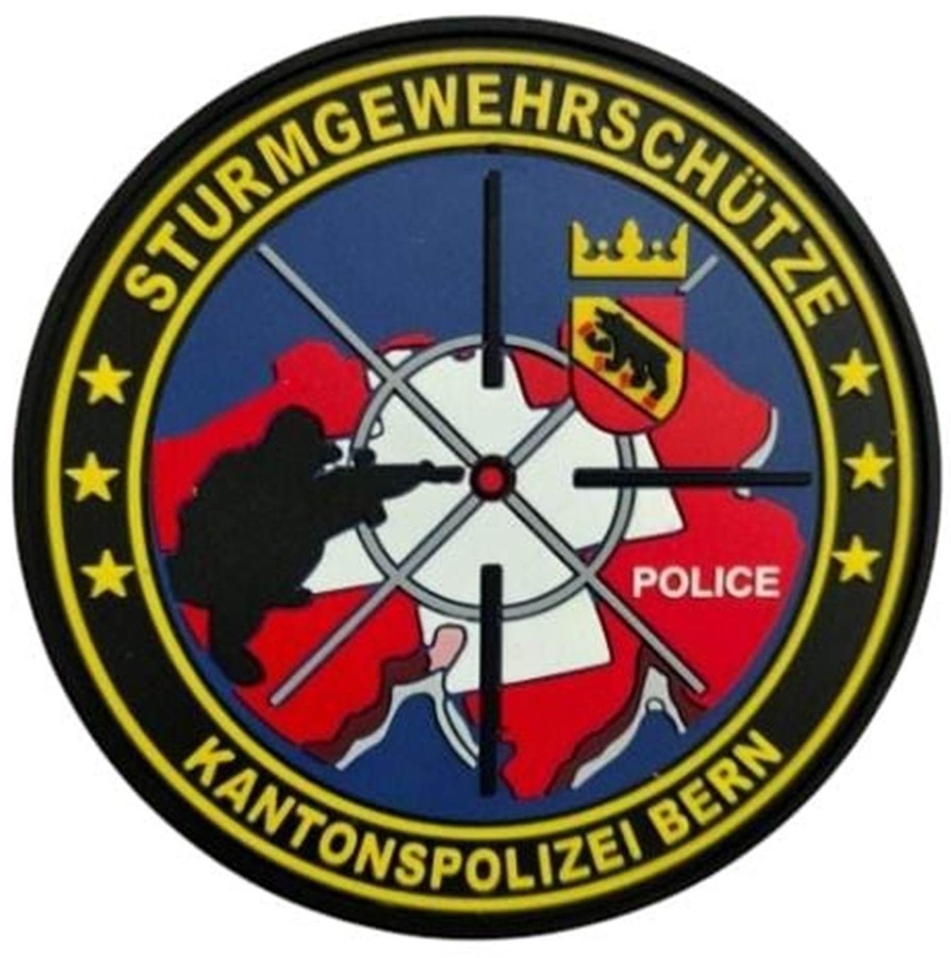 Swiss Placchette & Badge: Kantonspolizei Bern - Sturmgewehrschütze Patch,Top mit Klett – Nuovo e nell'imballaggio originale da Emmenbrücke venduto da F.ingl-1947